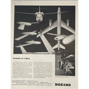 Boeing "Evolution of a Wing" Vintage Print Ad 1948